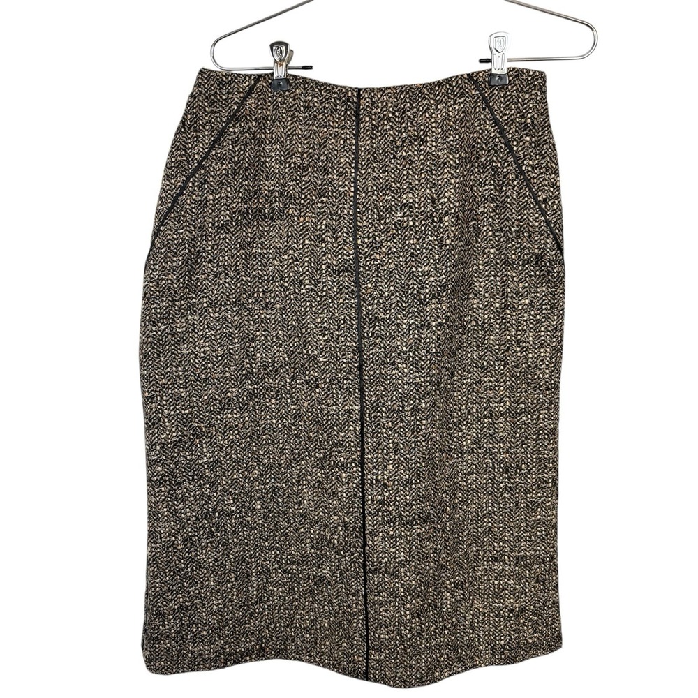 TALBOTS Womens Brown‎ Tweed Wool Straight Pencil Skirt 8 Office Heritage Preppy